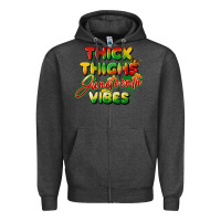 Charcoal Heather thick thighs juneteenth vibes Zipper Hoodie - FaDigitalArtStudio
