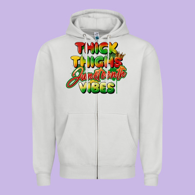 Thick Thighs Juneteenth Vibes Zipper Hoodie Designed By Fadigitalartstudio