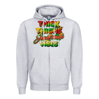 Heather Grey thick thighs juneteenth vibes Zipper Hoodie - FaDigitalArtStudio