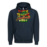 Navy thick thighs juneteenth vibes Zipper Hoodie - FaDigitalArtStudio