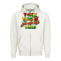 Oatmeal Heather thick thighs juneteenth vibes Zipper Hoodie - FaDigitalArtStudio