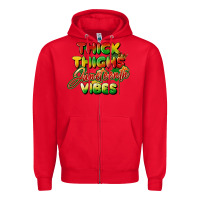Red thick thighs juneteenth vibes Zipper Hoodie - FaDigitalArtStudio