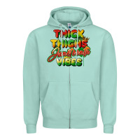 Seafoam thick thighs juneteenth vibes Zipper Hoodie - FaDigitalArtStudio