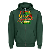 Sports Green thick thighs juneteenth vibes Zipper Hoodie - FaDigitalArtStudio