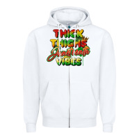 White thick thighs juneteenth vibes Zipper Hoodie - FaDigitalArtStudio