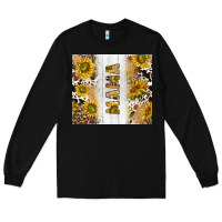 Black western mother's day mama with cowhide and sunflowers tumbler tbs Long Sleeve Tee - TumblerDesignByShophia
