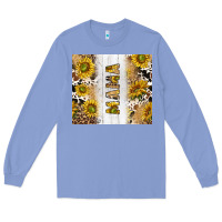 Colony Blue western mother's day mama with cowhide and sunflowers tumbler tbs Long Sleeve Tee - TumblerDesignByShophia