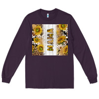 Plum western mother's day mama with cowhide and sunflowers tumbler tbs Long Sleeve Tee - TumblerDesignByShophia