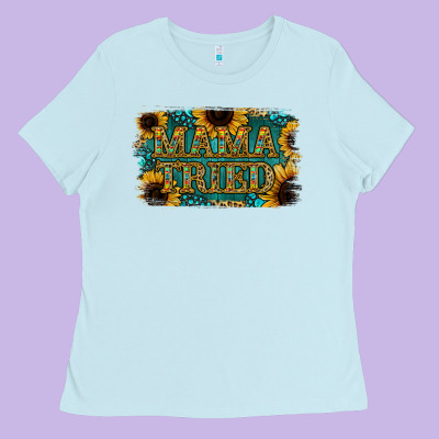 Sunflower Serappe Turquoise Gemstone Mama Tried Ladies Tee Designed By Jasminsmagicworld