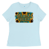 Baby Blue Sunflower Serappe Turquoise Gemstone Mama Tried Ladies Tee - Jasminsmagicworld