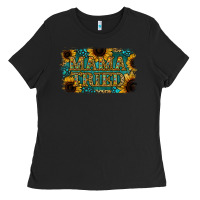 Black Sunflower Serappe Turquoise Gemstone Mama Tried Ladies Tee - Jasminsmagicworld