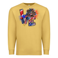 Antique Gold patriotic Love Premium Sweatshirt - CowhideDigitalArt