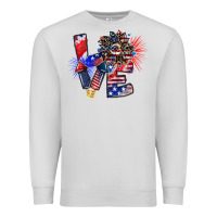 Dove Grey patriotic Love Premium Sweatshirt - CowhideDigitalArt