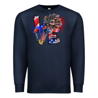 Navy patriotic Love Premium Sweatshirt - CowhideDigitalArt