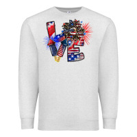 Oatmeal Heather patriotic Love Premium Sweatshirt - CowhideDigitalArt