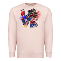 Pale Pink patriotic Love Premium Sweatshirt - CowhideDigitalArt