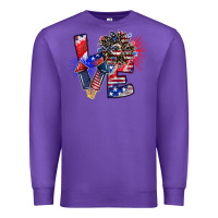 Purple patriotic Love Premium Sweatshirt - CowhideDigitalArt