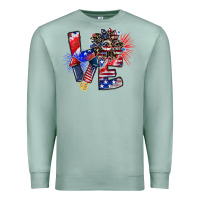 Seafoam patriotic Love Premium Sweatshirt - CowhideDigitalArt
