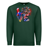 Sports Green patriotic Love Premium Sweatshirt - CowhideDigitalArt