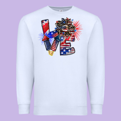 Patriotic Love Premium Sweatshirt Designed By Cowhidedigitalart