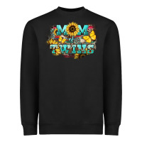 Black Mom of twins sunflower mothers day Heavyweight Sweatshirt - HowdyJamesFarm