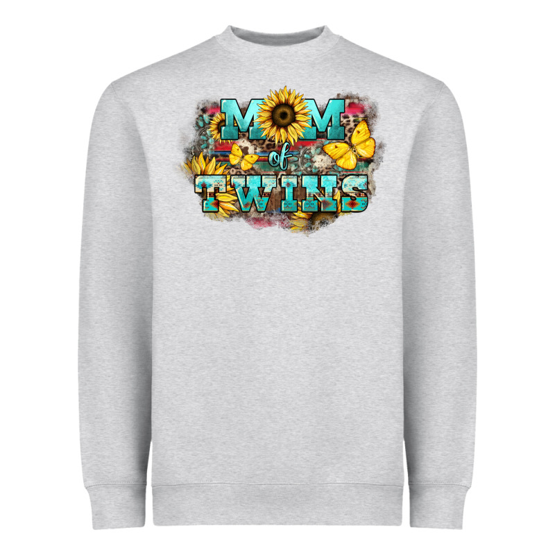 Mom Of Twins Sunflower Mothers Day Heavyweight Sweatshirt by HowdyJamesFarm | Teevron