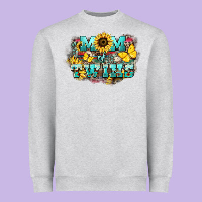 Mom Of Twins Sunflower Mothers Day Heavyweight Sweatshirt Designed By Howdyjamesfarm