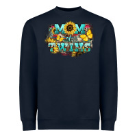 Navy Mom of twins sunflower mothers day Heavyweight Sweatshirt - HowdyJamesFarm
