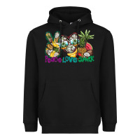 Black Peace Love Summer Heavyweight Hoodie - CowhideDigitalArt