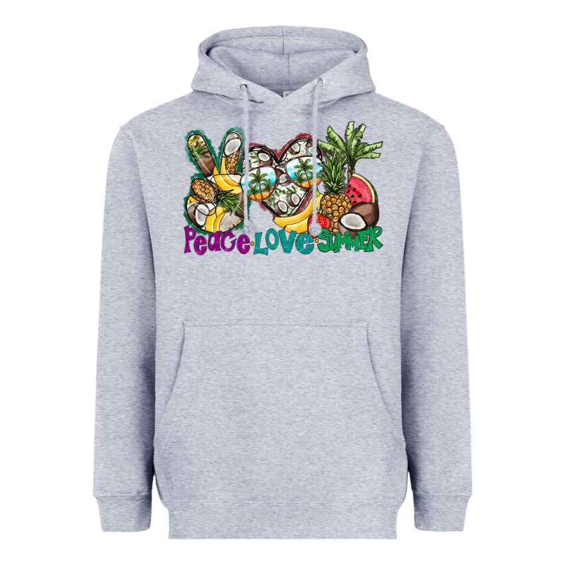 Peace Love Summer Heavyweight Hoodie by CowhideDigitalArt | Teevron