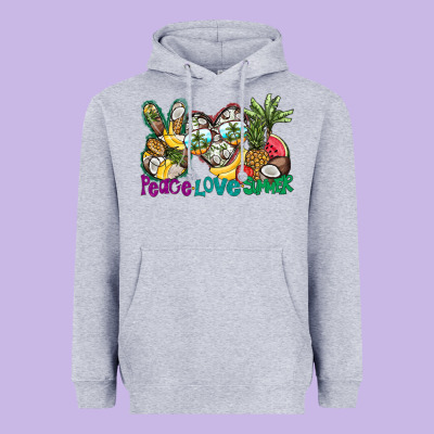 Peace Love Summer Heavyweight Hoodie Designed By Cowhidedigitalart