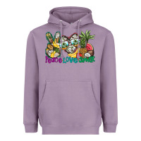 Lavender Peace Love Summer Heavyweight Hoodie - CowhideDigitalArt