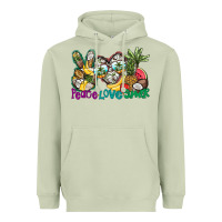 Matcha Peace Love Summer Heavyweight Hoodie - CowhideDigitalArt