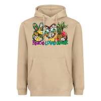 Mushroom Peace Love Summer Heavyweight Hoodie - CowhideDigitalArt