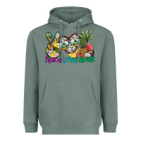 Sage Peace Love Summer Heavyweight Hoodie - CowhideDigitalArt