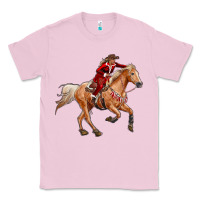 Bubblegum Pink Western Christmas Cowgirl On The Horse Classic Tee - RanaPortraitStore