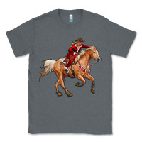 Charcoal Heather Western Christmas Cowgirl On The Horse Classic Tee - RanaPortraitStore
