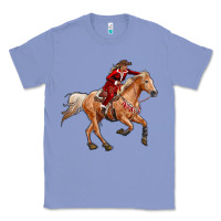 Colony Blue Western Christmas Cowgirl On The Horse Classic Tee - RanaPortraitStore