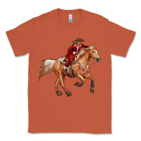 Copper Western Christmas Cowgirl On The Horse Classic Tee - RanaPortraitStore
