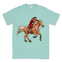 Seafoam Western Christmas Cowgirl On The Horse Classic Tee - RanaPortraitStore