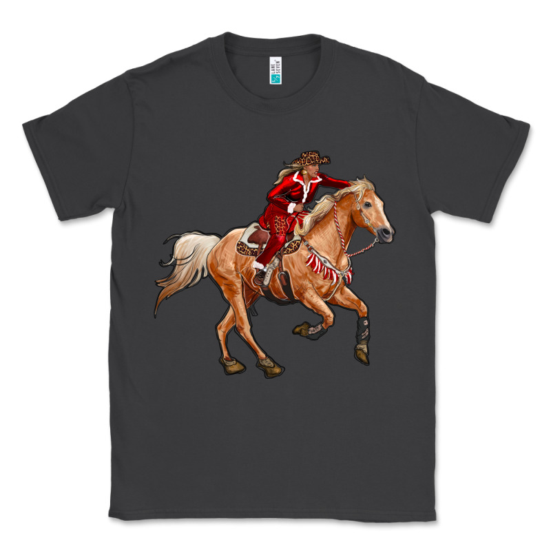 Western Christmas Cowgirl On The Horse Classic Tee by RanaPortraitStore | Teevron