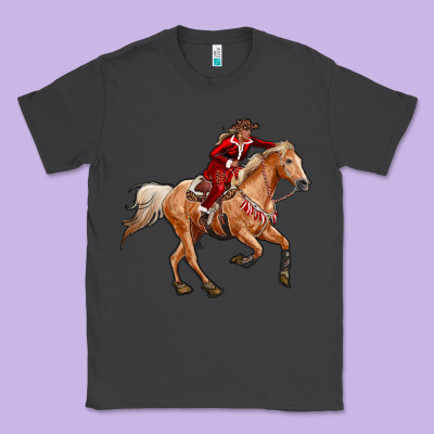 Western Christmas Cowgirl On The Horse Classic Tee Designed By Ranaportraitstore