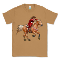 Toasted Coconut Western Christmas Cowgirl On The Horse Classic Tee - RanaPortraitStore
