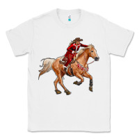 White Western Christmas Cowgirl On The Horse Classic Tee - RanaPortraitStore