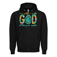 Black with god all things are possible with turquoise gemstone bbs Zipper Hoodie - BundleAndBundleShop