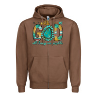 Chestnut with god all things are possible with turquoise gemstone bbs Zipper Hoodie - BundleAndBundleShop