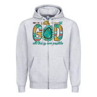 With God All Things Are Possible With Turquoise Gemstone Bbs Zipper Hoodie | Teevron