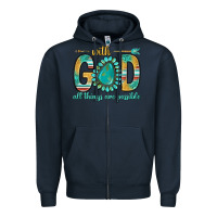 Navy with god all things are possible with turquoise gemstone bbs Zipper Hoodie - BundleAndBundleShop