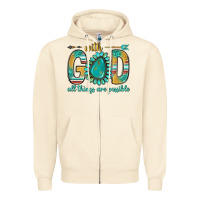 Sandshell with god all things are possible with turquoise gemstone bbs Zipper Hoodie - BundleAndBundleShop