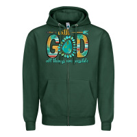 Sports Green with god all things are possible with turquoise gemstone bbs Zipper Hoodie - BundleAndBundleShop